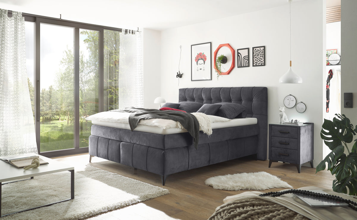 Boxspringbett Bett +7 Zonen Wende Matratzen + Topper