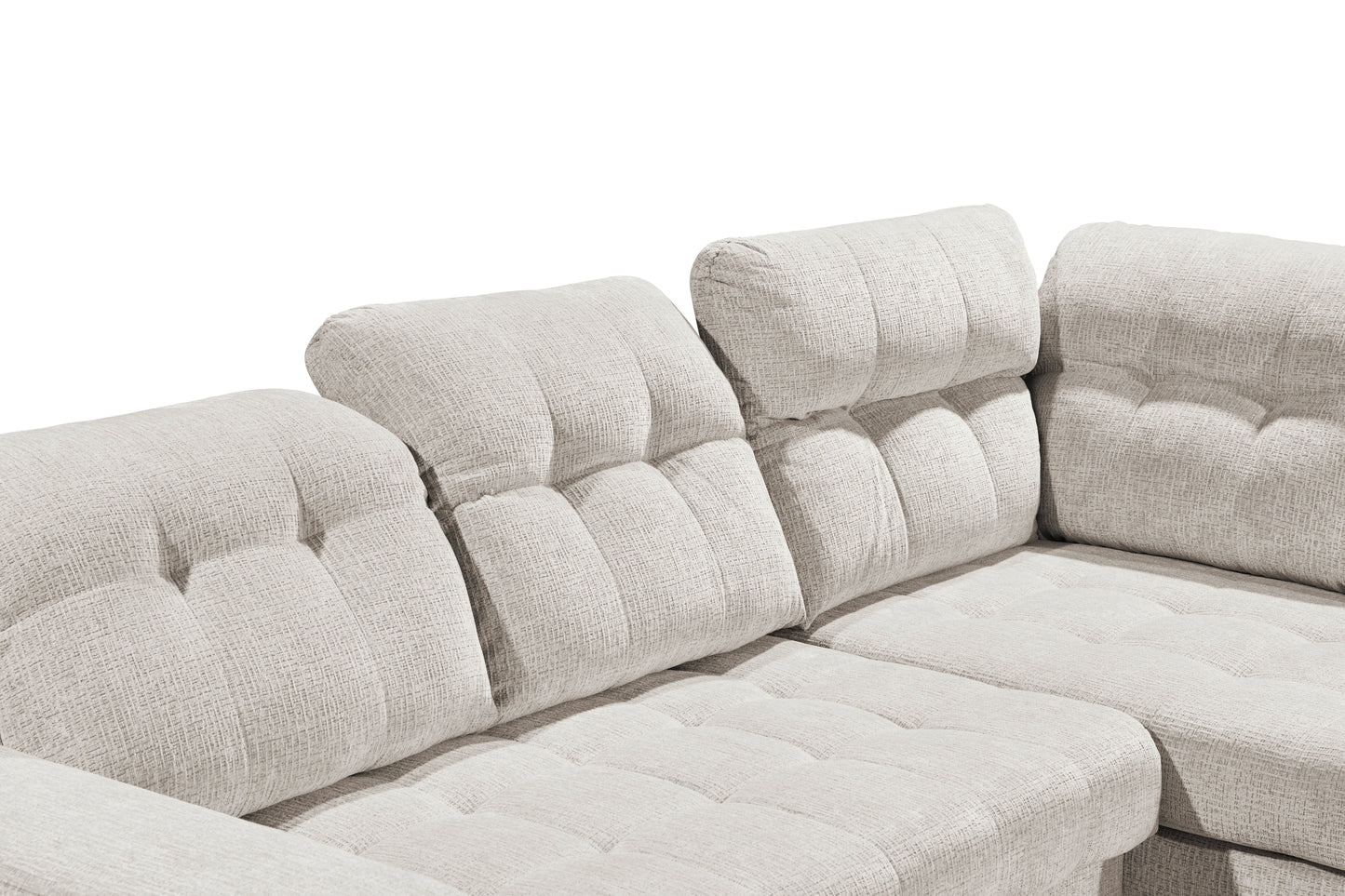 Sofa Couch + Elektrische Sitztiefe + Stauraum + Kopfteile vertsllbar