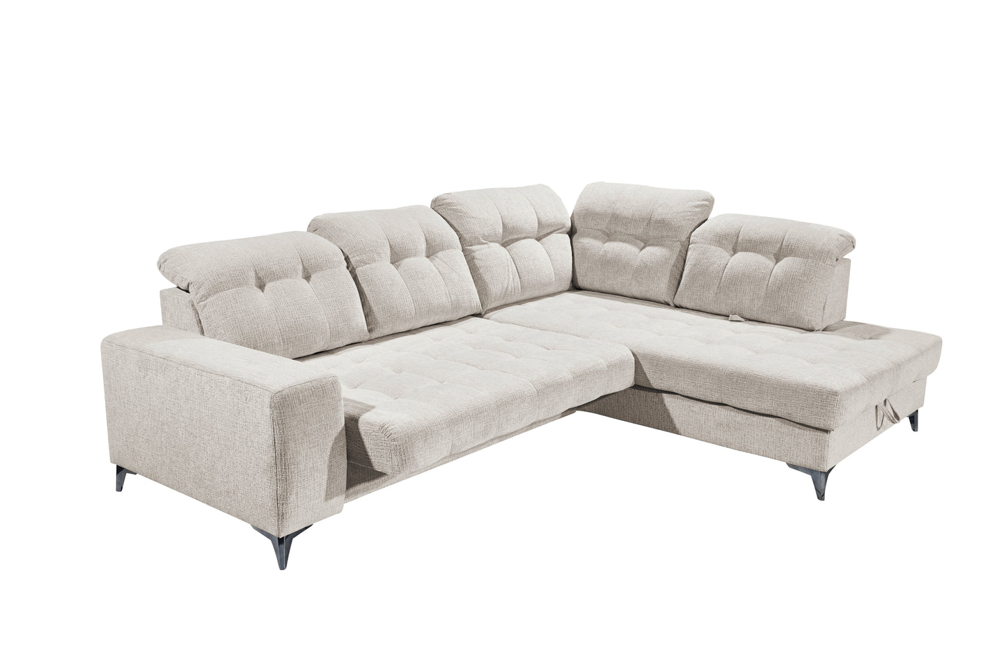 Sofa Couch + Elektrische Sitztiefe + Stauraum + Kopfteile vertsllbar