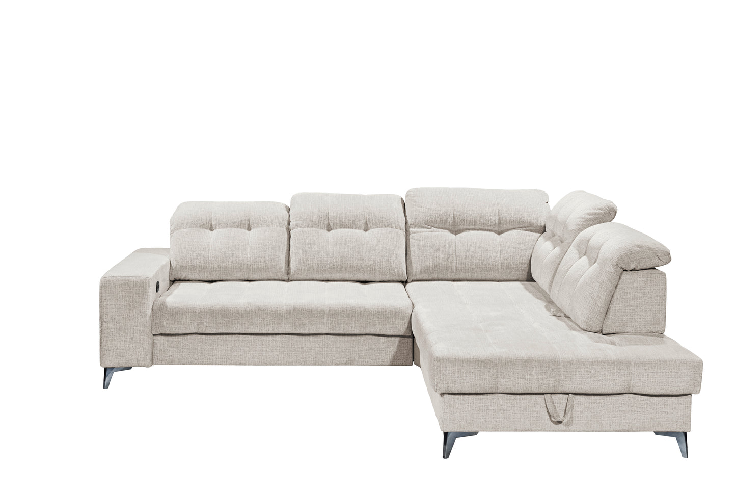 Sofa Couch + Elektrische Sitztiefe + Stauraum + Kopfteile vertsllbar