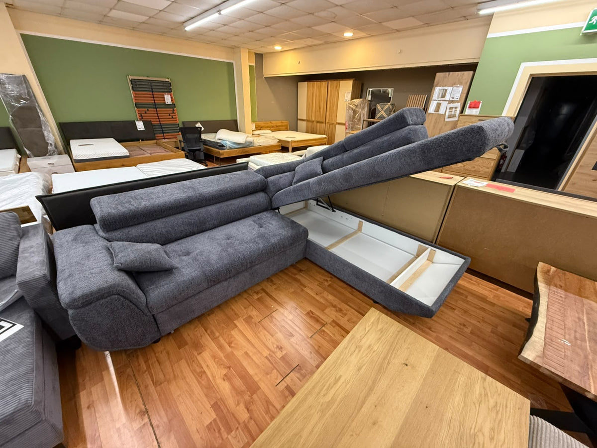 Sofa Couch Wohnlandschaft +Kopfstützenverstellung +Stauraum +Bettfunktion
