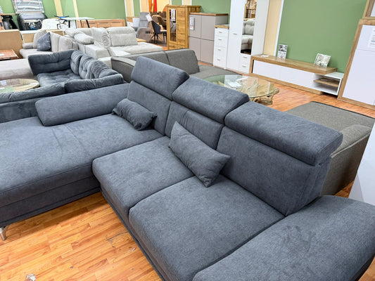 Sofa Couch Wohnlandschaft +Nierenkissen +Armlehnenverstellung +Kopfstützenverstellung