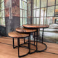 Beistelltisch +3'er Set  +Massivholz  +Metallgestell  +Neu auf Lager