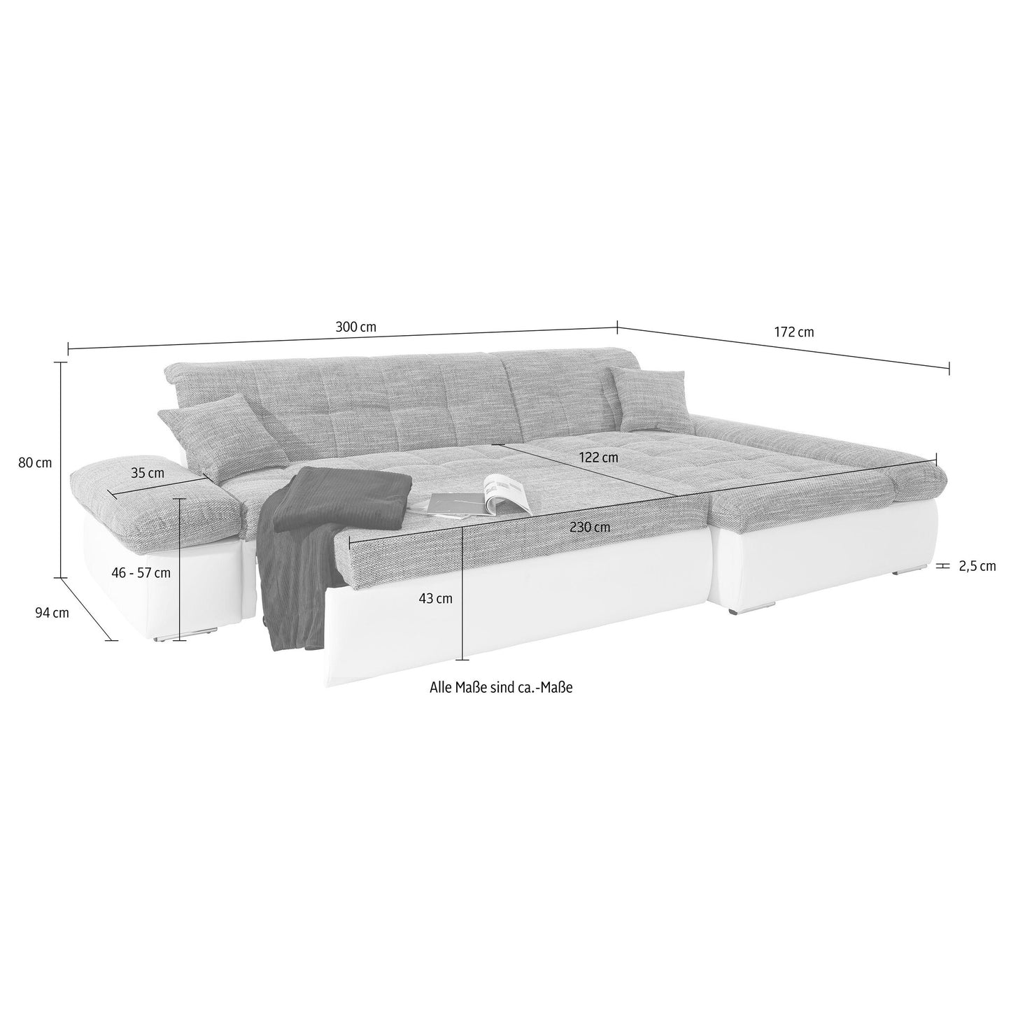 Sofa Couch Wohnlandschaft + Bettfunktion