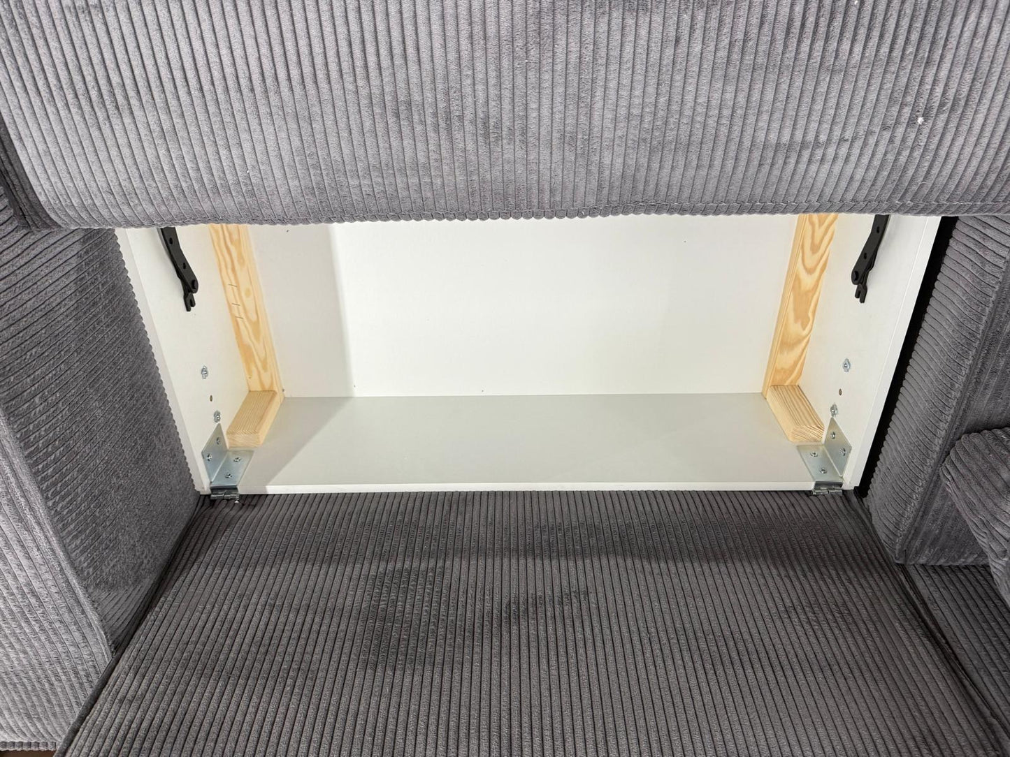 Sofa Couch Wohnlandschaft +Cord-Stoff +Seiten wechselbar +Bettfunktion +Stauraum