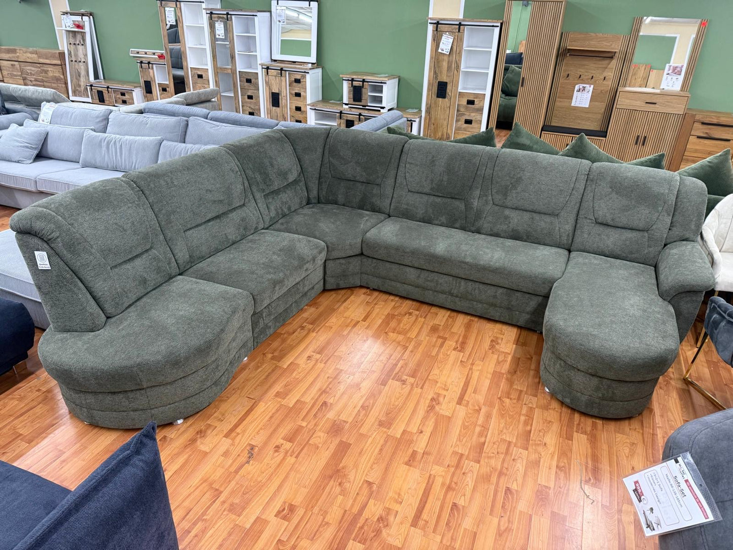 Wohnlandschaft Sofa Couch +Federkern +Bettfunktion