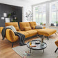 Sofa Couch Wohnlandschaft + Rückentiefen verstellbar + Cord Stoff