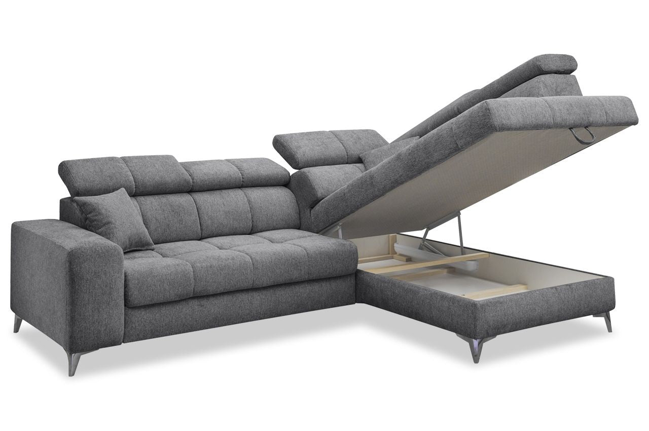 Sofa Couch + Elektrische Sitztiefe + Stauraum Groß + Kopfteile verstellbar