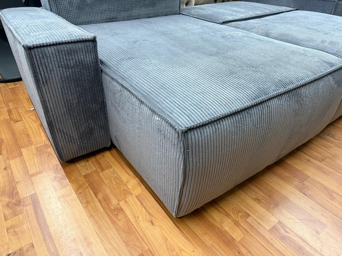 Sofa Couch Wohnlandschaft +Cord-Stoff +Seiten wechselbar +Bettfunktion +Stauraum