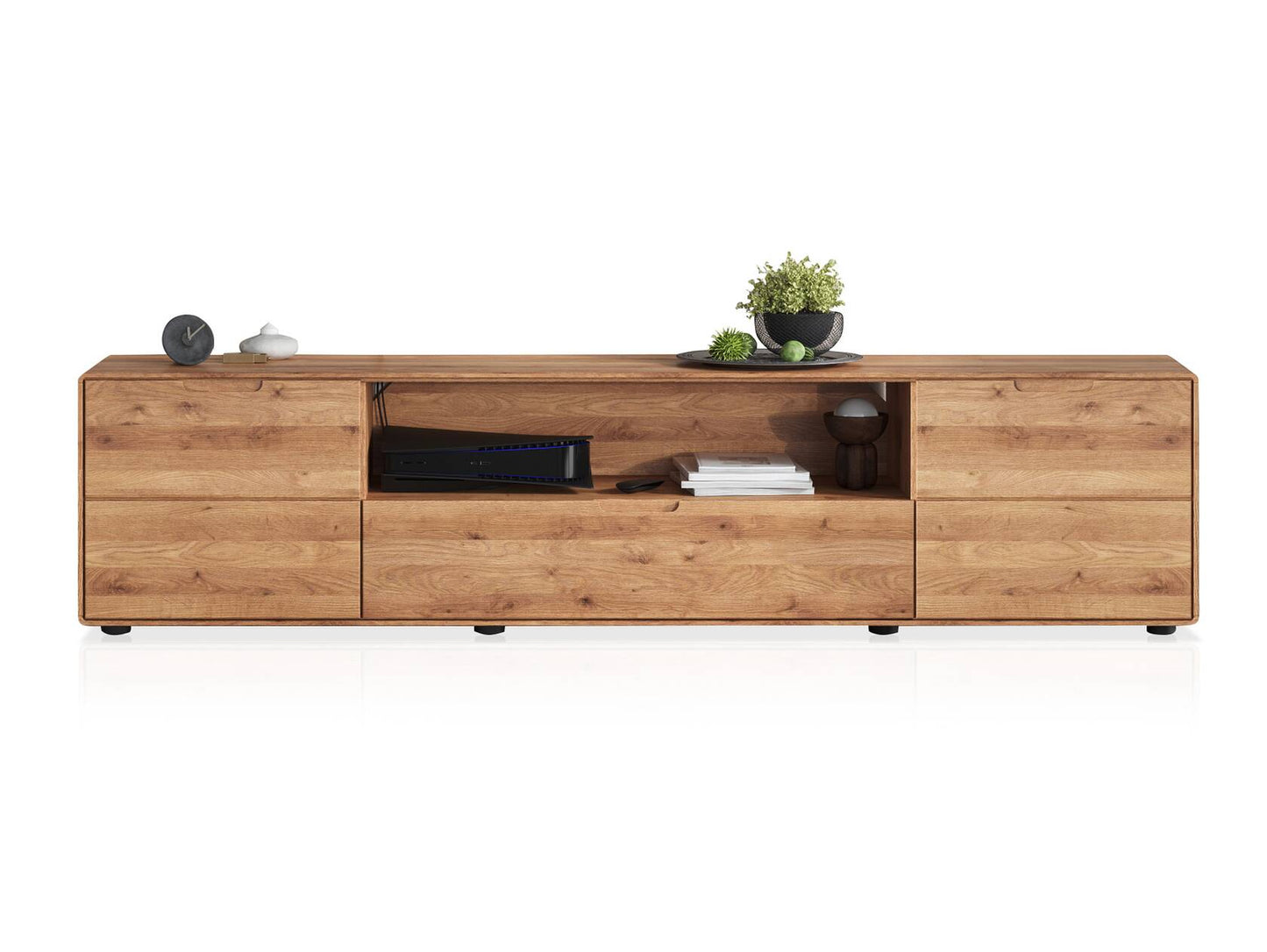 TV-Kommode Massivholz Griffmulde vers. Modelle