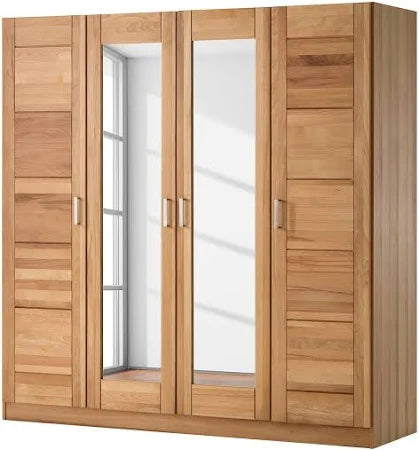 Kleiderschrank +versch. Breiten +Spiegel +Massivholz Front