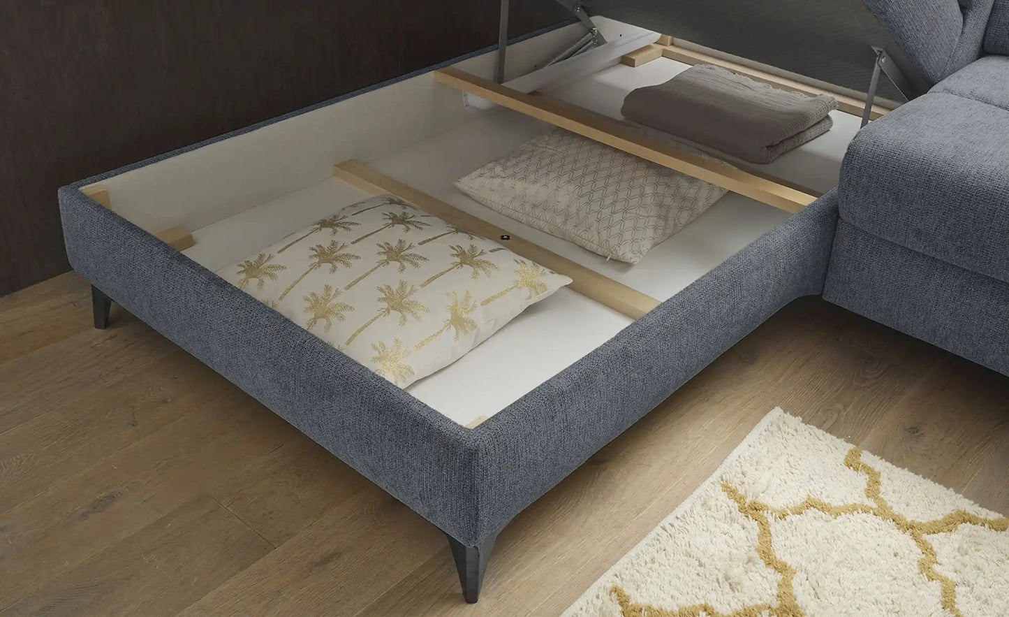 Sofa Couch + Elektrische Sitztiefe + Stauraum Groß + Kopfteile verstellbar