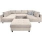 Wohnlandschaft Sofa Couch + Hocker + Kissen + Cord Stoff