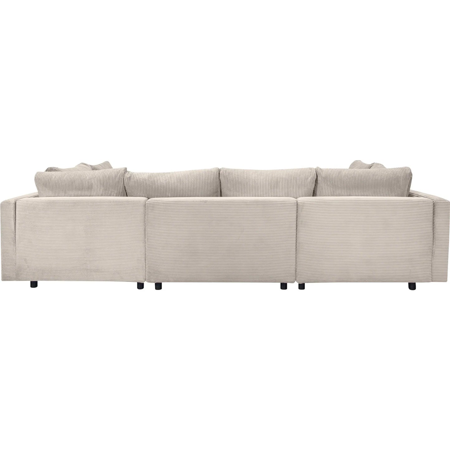 Wohnlandschaft Sofa Couch + Hocker + Kissen + Cord Stoff