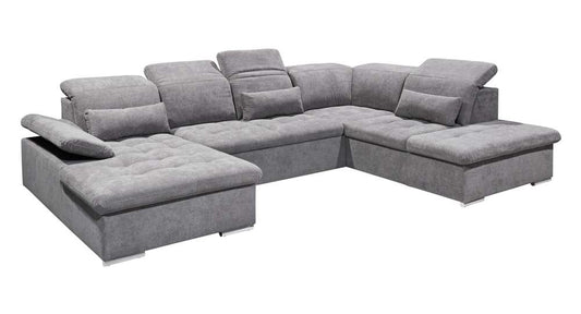 Wohnlandschaft Sofa Couch +Bettfunktion +Stauraum +Kopfteilverstellung
