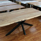 Esstisch + Massivholz Akazie + Baumkante + Spider Gestell + NEU auf Lager 180cm 200cm