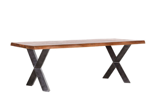 Esstisch Mango Massivholz + Dicke X Gestell 200x100cm