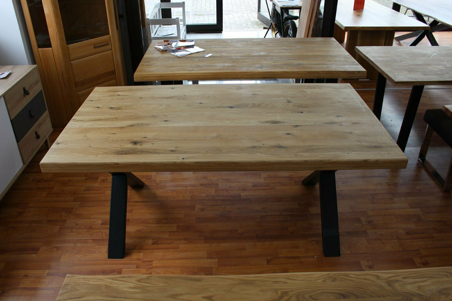 Esstisch + Massivholz Eiche + Verschiedene Gestell + 180x100cm-300x100cm
