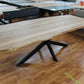 Esstisch + Massivholz Akazie + Baumkante + Spider Gestell + 180 cm 210 cm 240 cm NEU auf Lager
