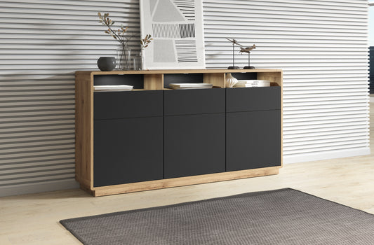 Sideboard Kommode Vitrine + Einlegebodenkanten + Soft Close