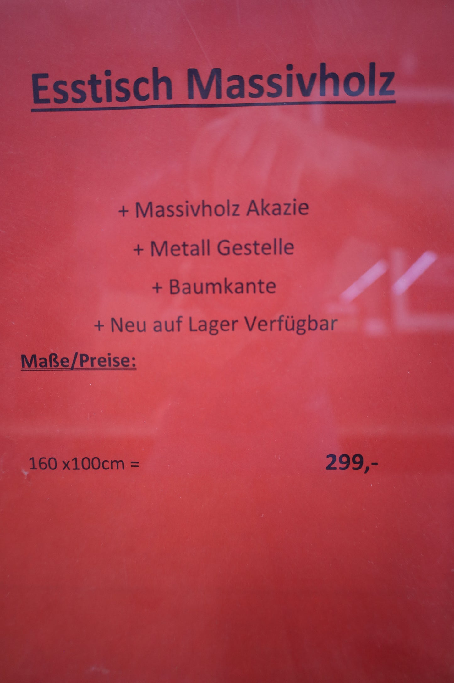 Esstisch Tisch +Massivholz Akazie +Echte Baumkante +Neu auf Lager