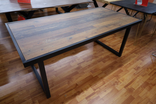 Esstisch Tisch + Holz Optik + Metall Rahmen + NEU auf Lager