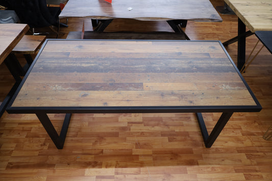 Esstisch Tisch + Holz Optik + Metall Rahmen + NEU auf Lager