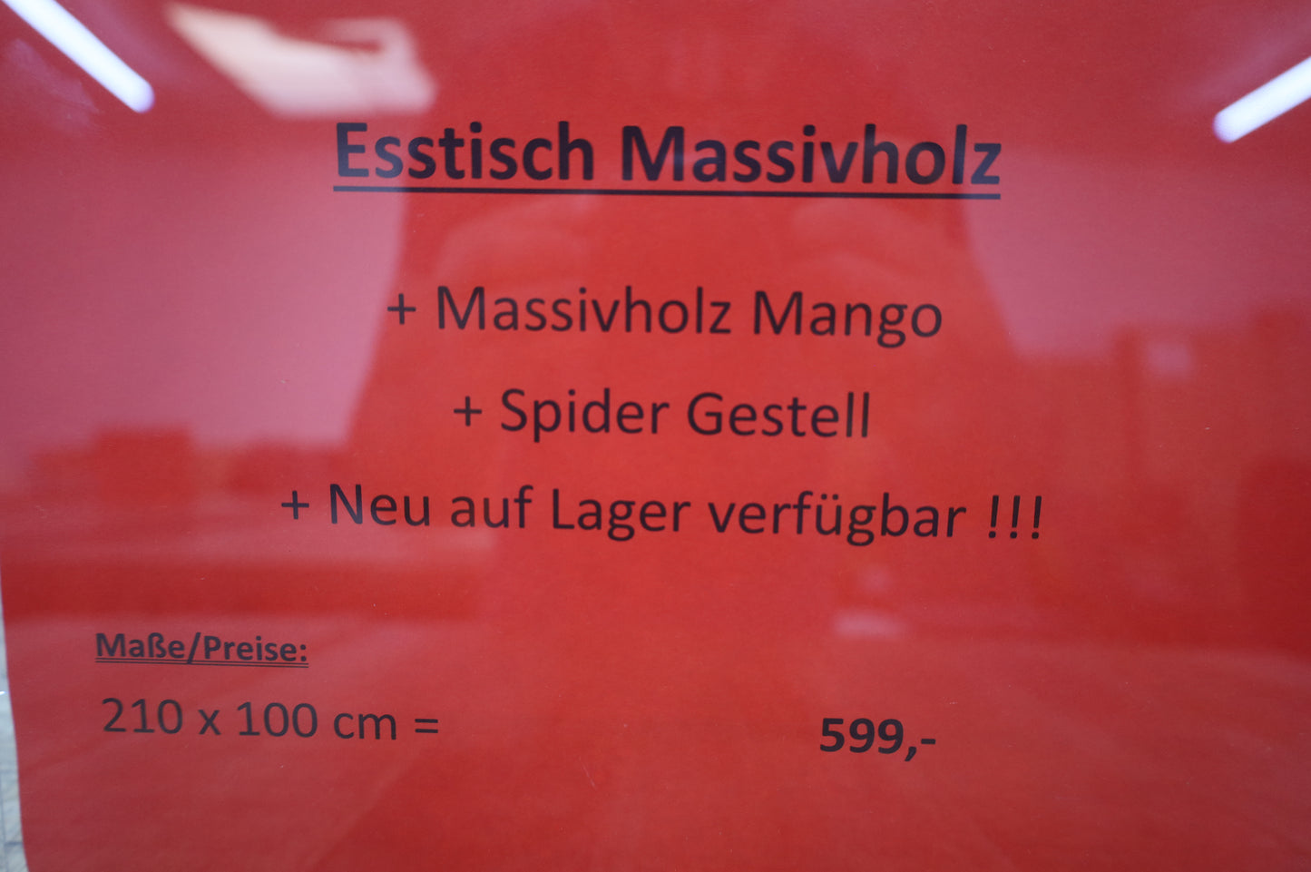 Esstisch Tisch + MASSIVHOLZ MANGO + Spider Gestell +NEU auf Lager