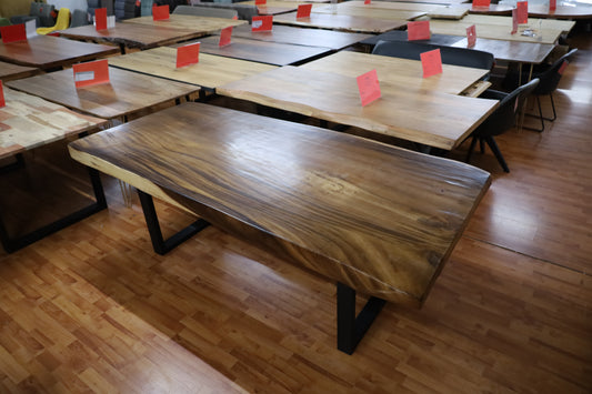 Esstisch Tisch +Suar Holz +Baumscheibe 9 cm Dick