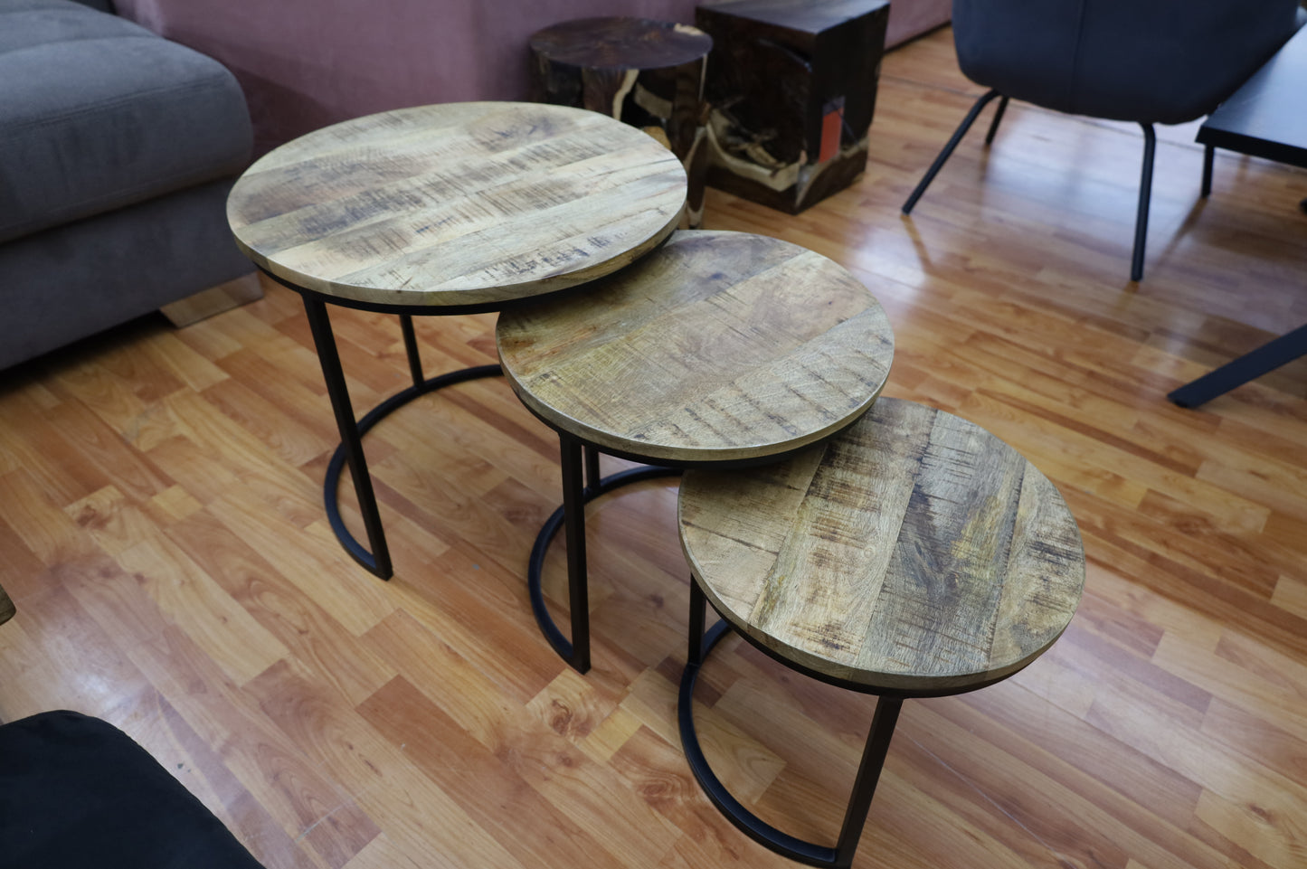 Beistelltisch Tisch + Massivholz  + 3er Set + Neu auf Lager