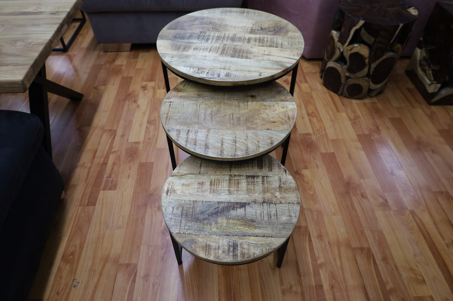 Beistelltisch Tisch + Massivholz  + 3er Set + Neu auf Lager