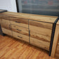 Kommode Vitrine + Balkeneiche furniert + Soft Close