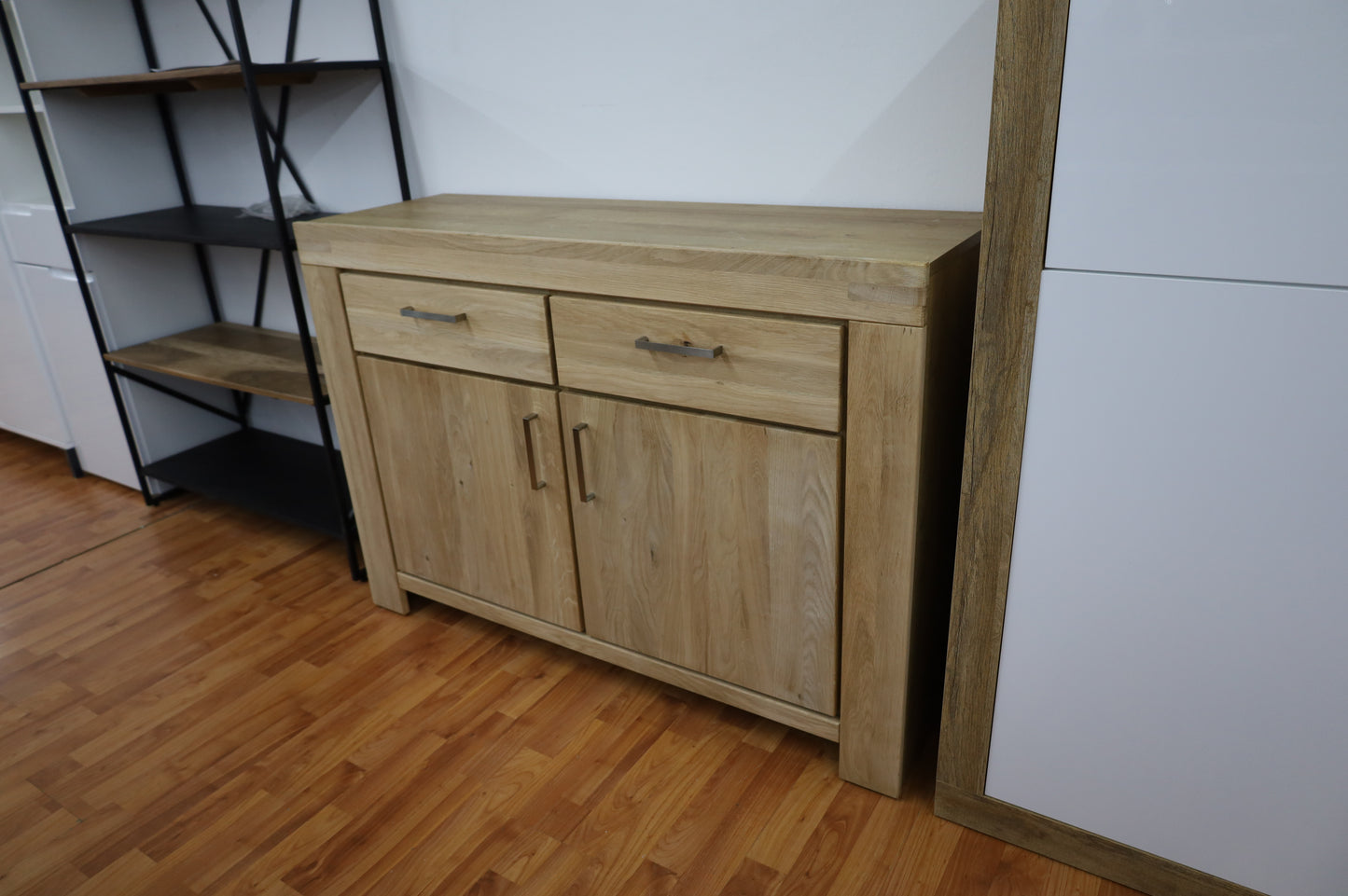 Kommode Vitrine Sideboard + Front Massivholz Eiche