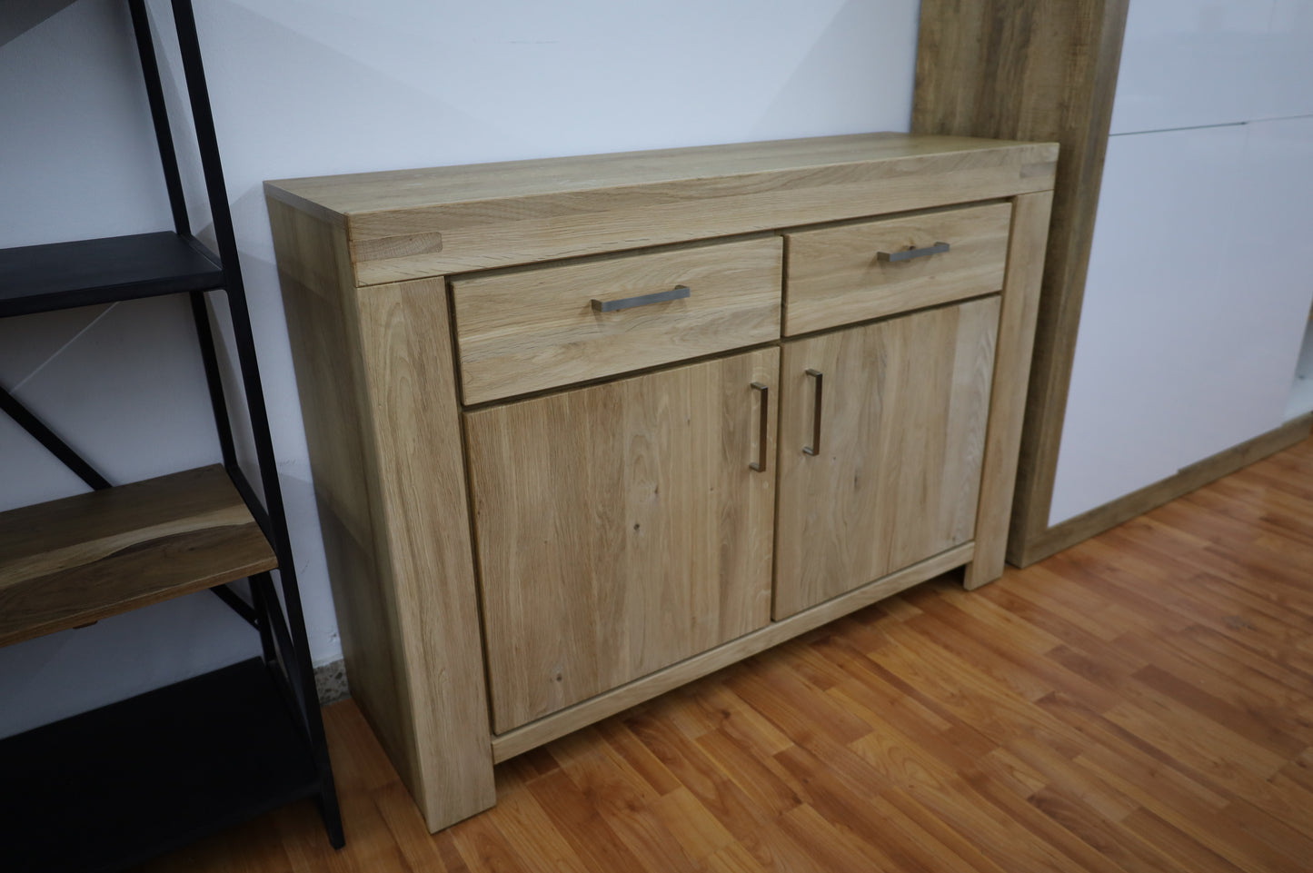 Kommode Vitrine Sideboard + Front Massivholz Eiche