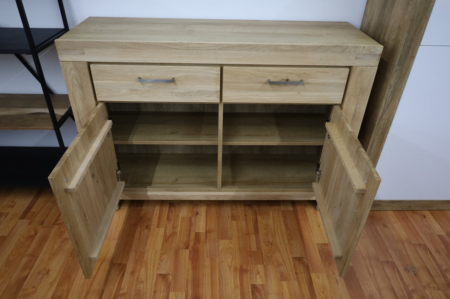 Kommode Vitrine Sideboard + Front Massivholz Eiche