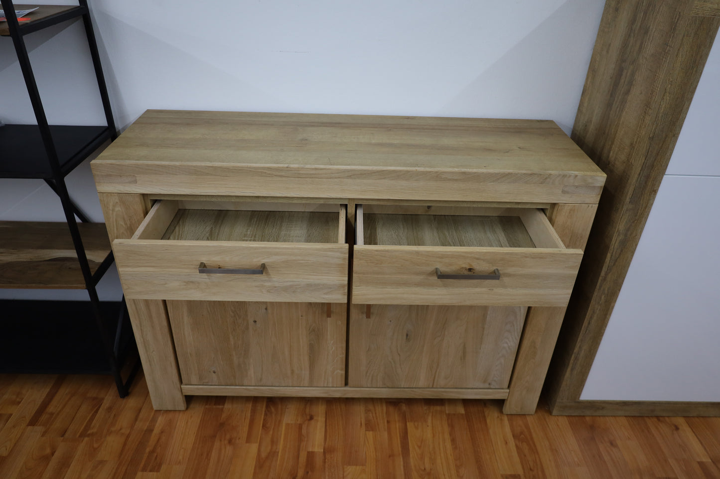 Kommode Vitrine Sideboard + Front Massivholz Eiche