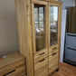 Doppelvitrine Vitrine +Soft Close + Front Massivholz Eiche