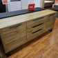Kommode Vitrine Sideboard + Holz Optik + Schubladen