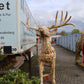 Hirsch - Skulptur Gartenmöbel + Massivholz Teak
