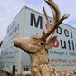 Hirsch - Skulptur Gartenmöbel + Massivholz Teak