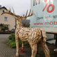 Hirsch - Skulptur Gartenmöbel + Massivholz Teak