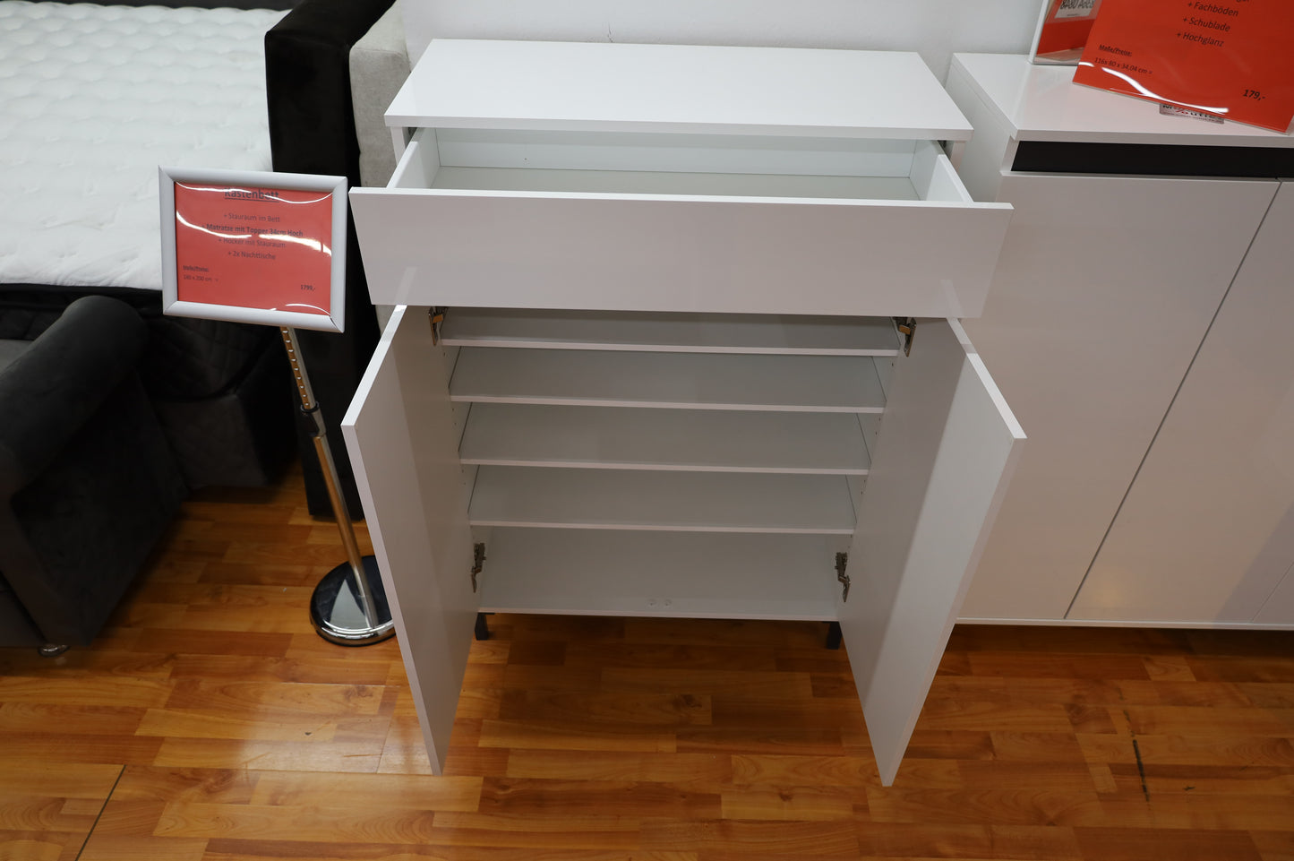 Schuhschrank kommode + Hochglanz + Schublade + Fachböden