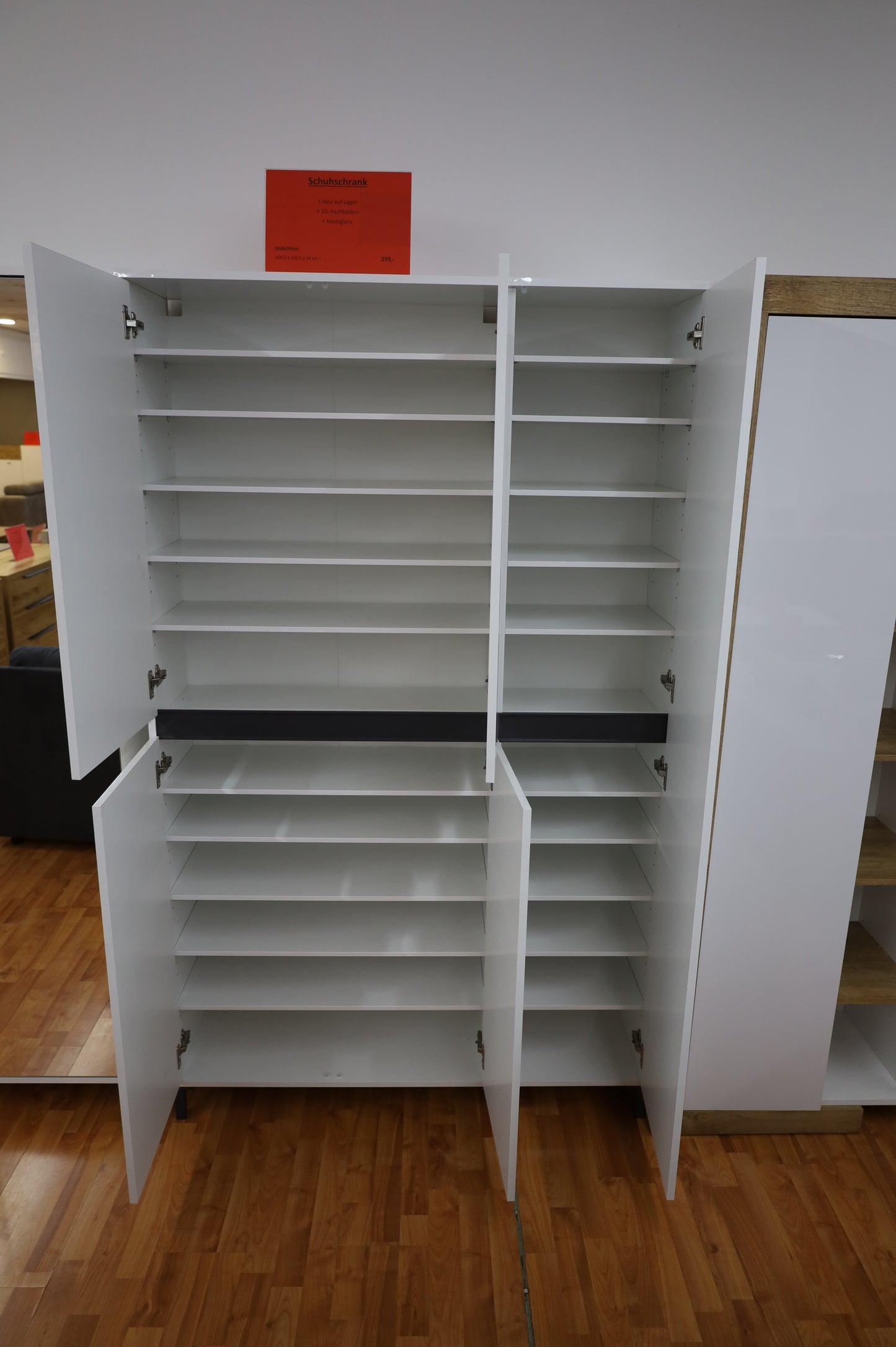 Schuhschrank kommode + Hochglanz + 10 Fachböden