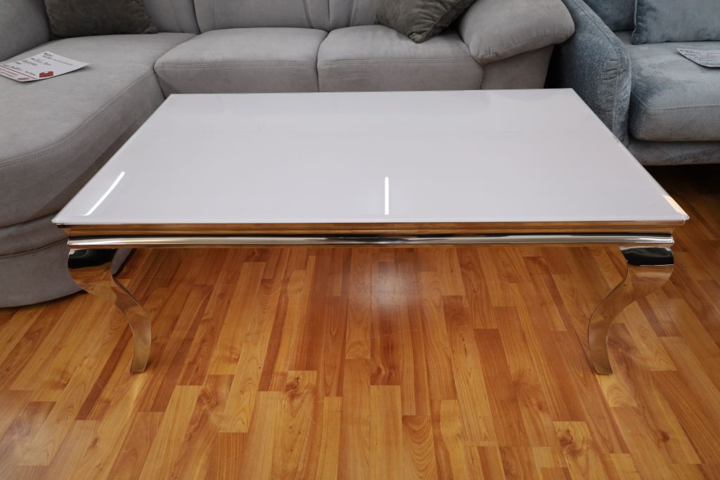 Couchtisch Tisch + Gold & Chrom NEU auf Lager + Glasauflage