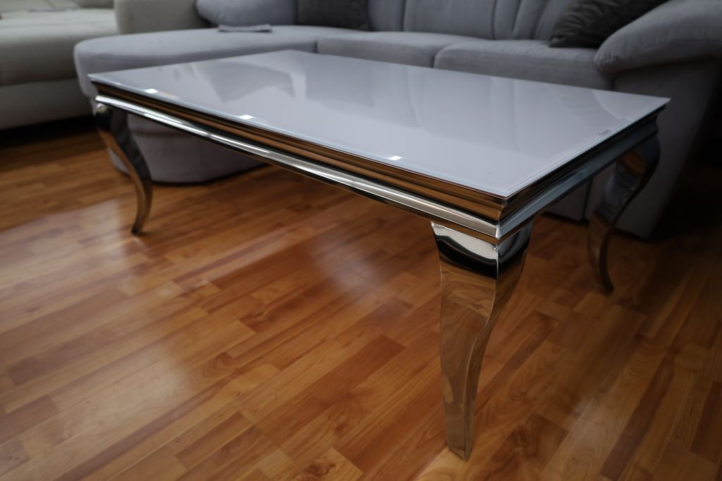 Couchtisch Tisch + Gold & Chrom NEU auf Lager + Glasauflage