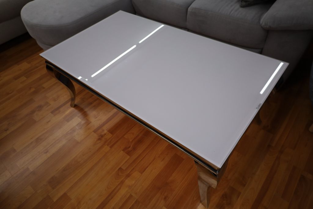 Couchtisch Tisch + Gold & Chrom NEU auf Lager + Glasauflage