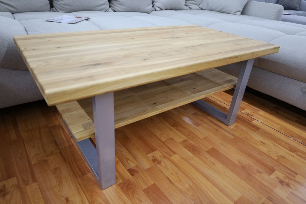 Couchtisch + Massivholz Eiche + NEU auf Lager + Ablage