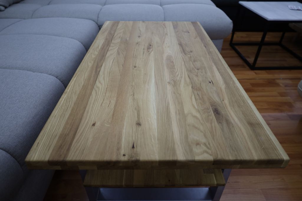 Couchtisch + Massivholz Eiche + NEU auf Lager + Ablage