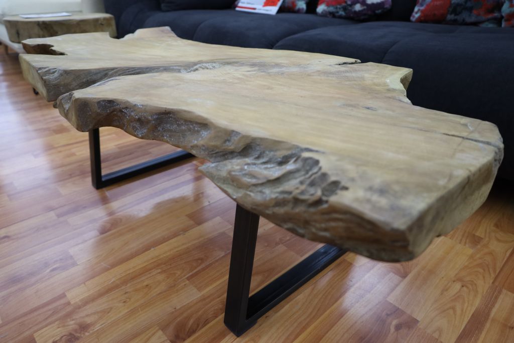 Couchtisch Tisch + Massivholz + Wurzel-Holz + Voll Massiv 6cm