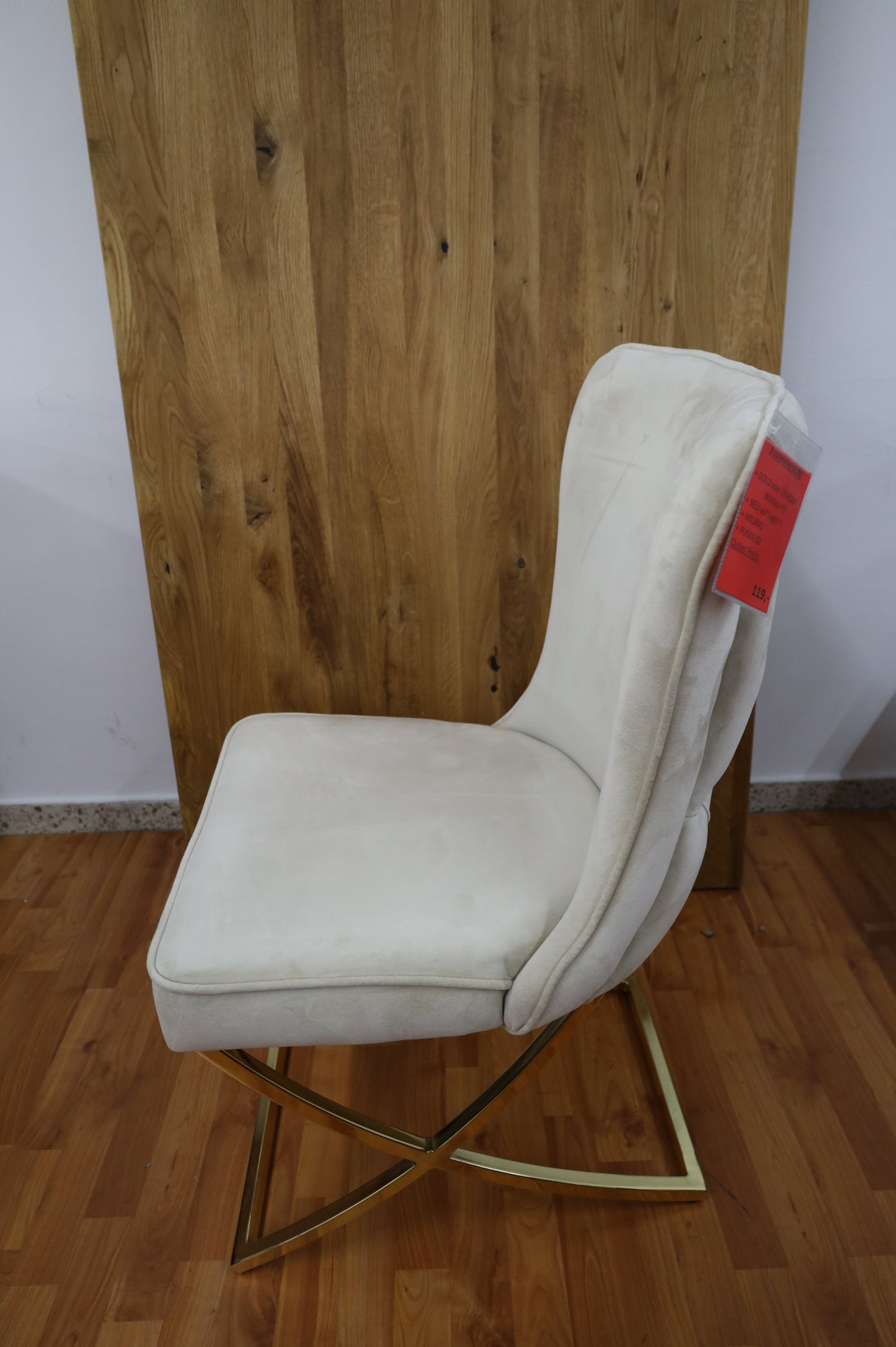 Esszimmerstuhl Stuhl + Samt Stoff + Metall Gestell + Neu auf Lager
